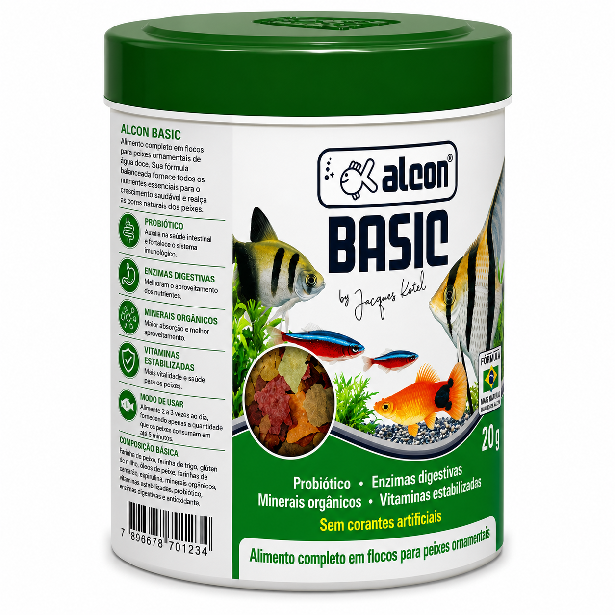 ALCON BASIC  Alimento Completo em Flocos para Peixes Ornamentais • 20g