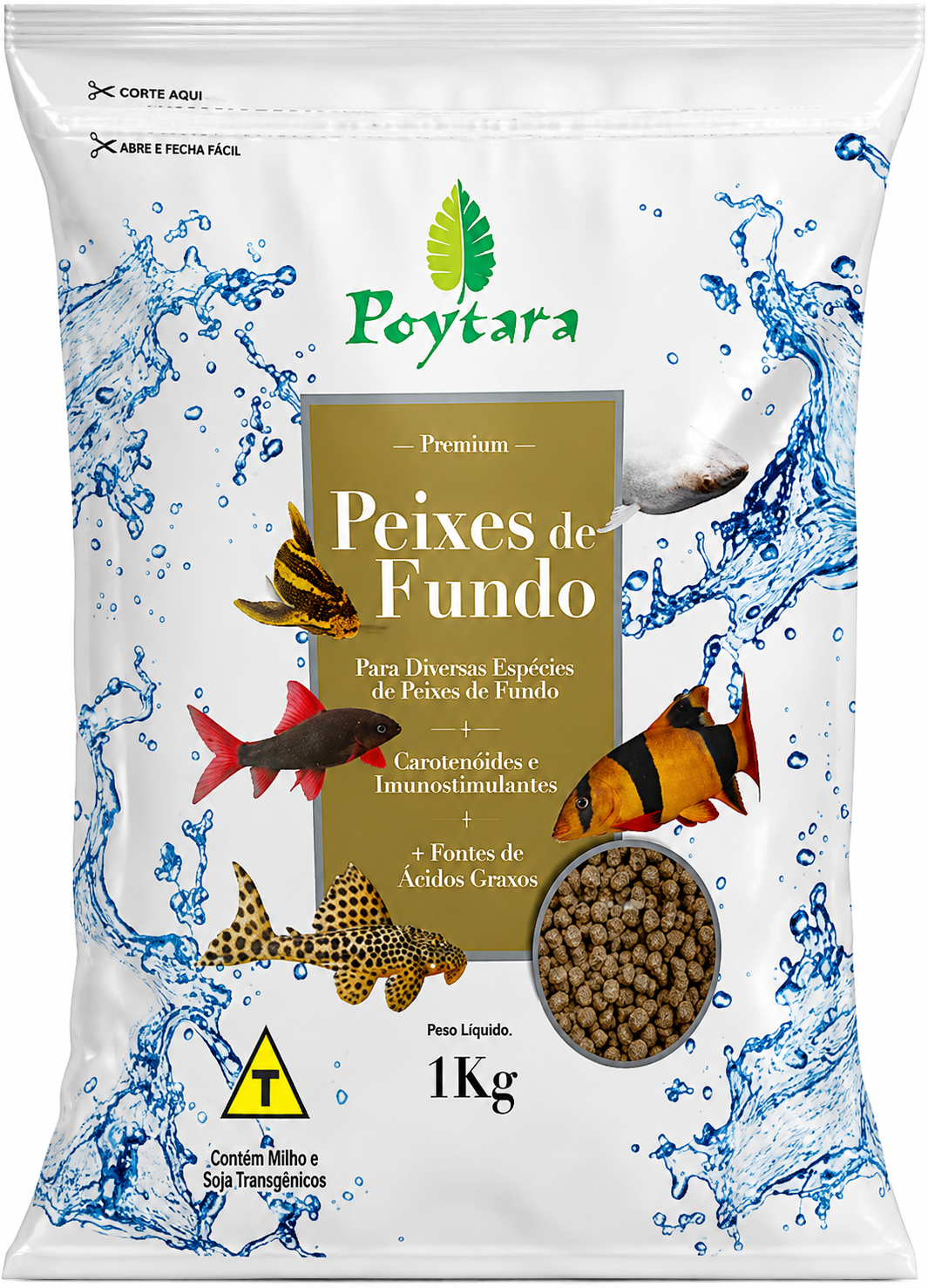POYTARA PEIXES DE FUNDO PREMIUM  Alimento Completo para Peixes de Fundo • 1kg