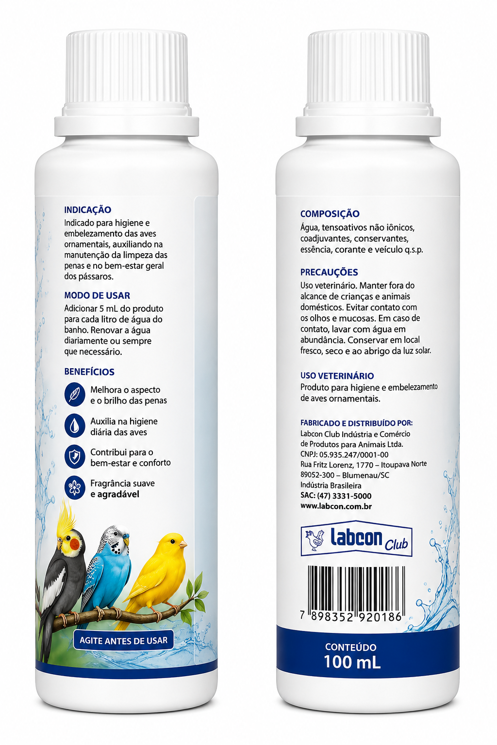 LABCON CLUB BANHO  Higiene e Embelezamento para Aves Ornamentais • 100ml