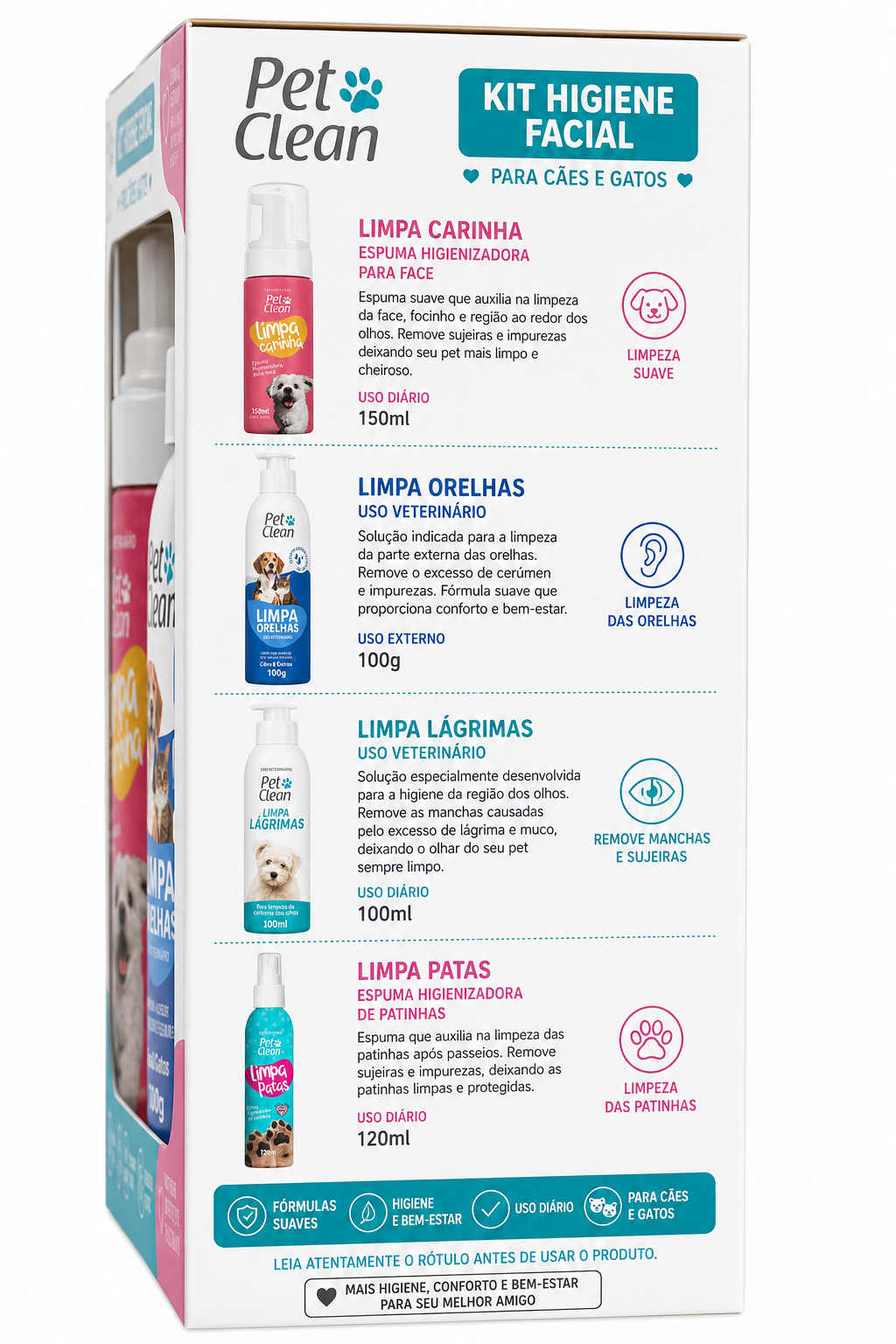 Kit Higiene Facial para Cães e Gatos