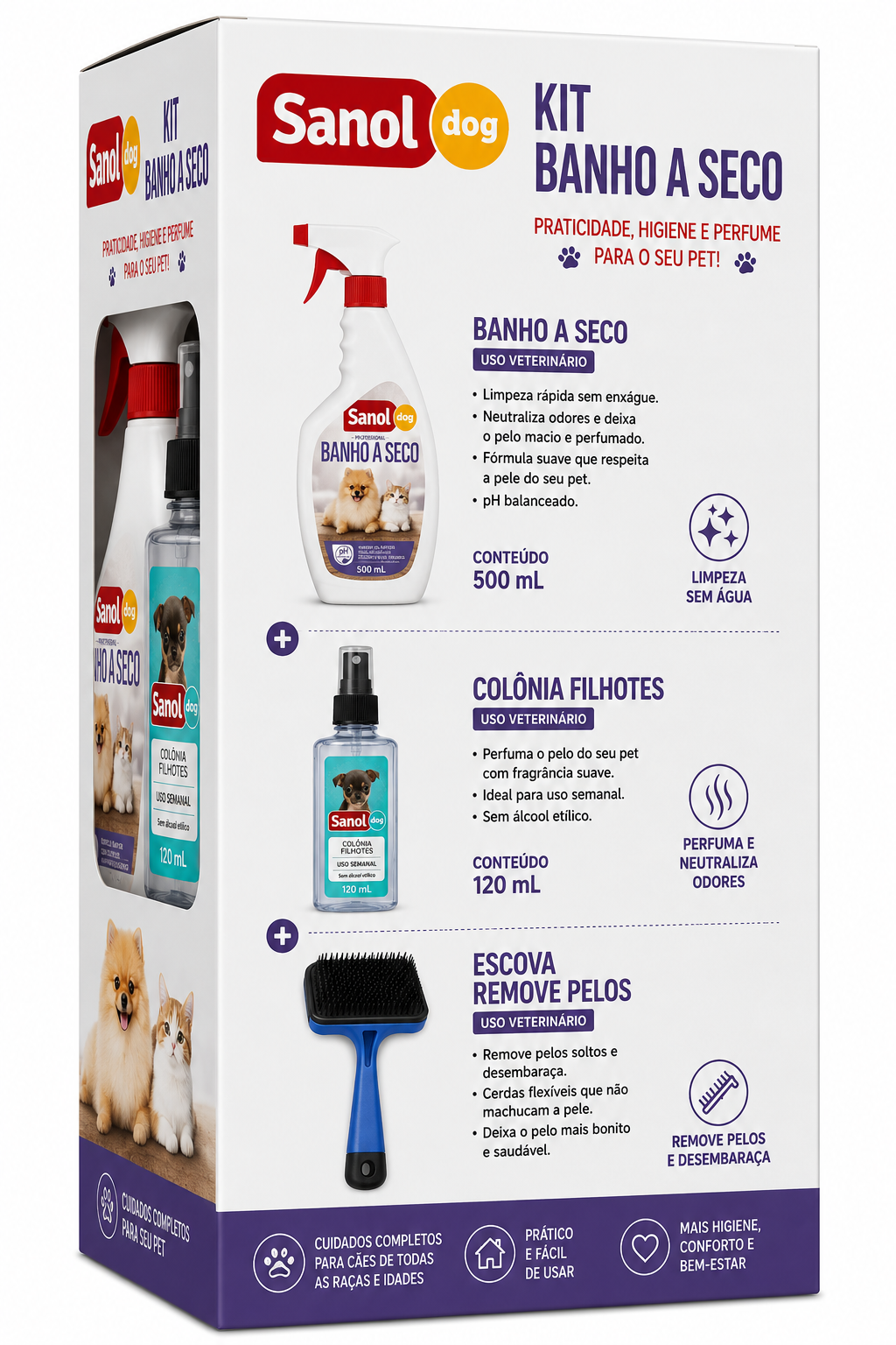 Kit Banho a Seco Premium para Cães