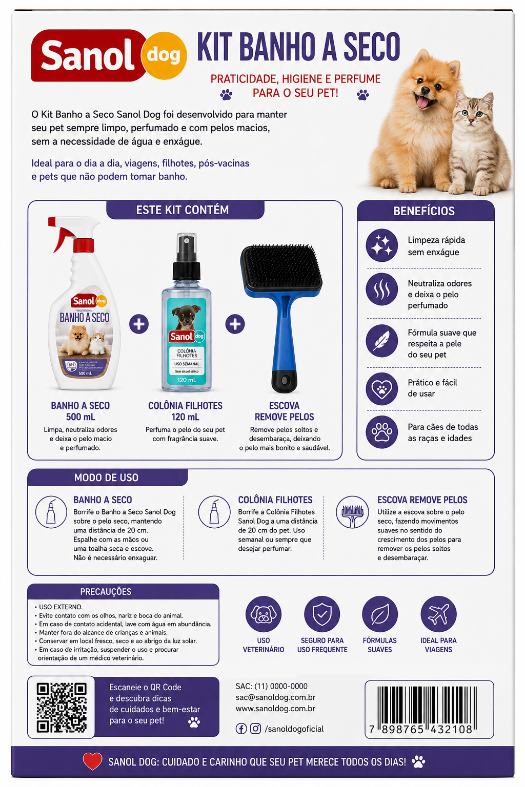 Kit Banho a Seco Premium para Cães